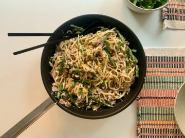 Pasta med tun og aspargesbønner