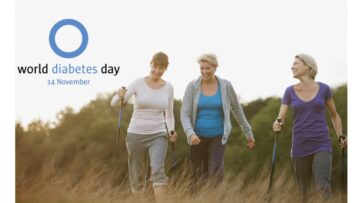 Verdens diabetesdag 2023, kender du din risiko. Tre kvinder går tur.